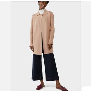 NWT Kate Spade Ruffle Sweater Knit Cardigan Blazer, Light Fawn XL